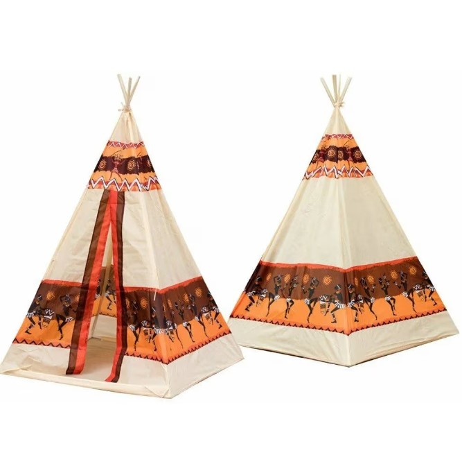 Cort indian pentru copii, cu 60 bile colorate 01