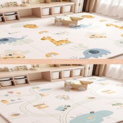 Covor pliabil de joaca, termoizolant cu doua fete 200 x 180 cm , Animalute