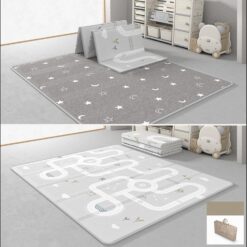 Covor pliabil de joaca, termoizolant cu doua fete 200 x 180 cm , Stelute