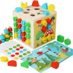 Cub multifunctional cu 5 activitati de tip Montessori, 3 ani+