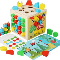 Cub multifunctional cu 5 activitati de tip Montessori, 3 ani+ 01