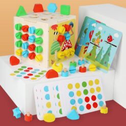Cub multifunctional cu 5 activitati de tip Montessori, 3 ani+ 01