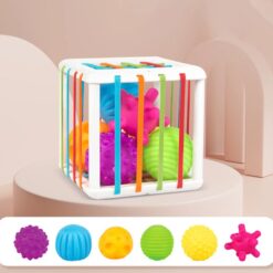 Cub sortator de forme geometrice cu benzi flexibile, 12 luni 01