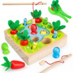 Joc de tip Montessori, Dexteritate si joc magnetic de pescuit, 3 ani