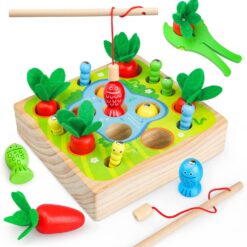 Joc de tip Montessori, Dexteritate si joc magnetic de pescuit, 3 ani 01