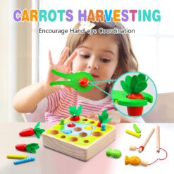 Joc de tip Montessori, Dexteritate si joc magnetic de pescuit, 3 ani 01