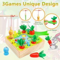 Joc de tip Montessori, Dexteritate si joc magnetic de pescuit, 3 ani 01
