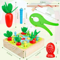 Joc de tip Montessori, Dexteritate si joc magnetic de pescuit, 3 ani 01