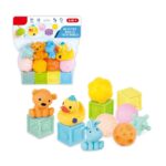 Jucarie educativa bebe, set 12 jucarii moi si senzoriale, 6 luni+