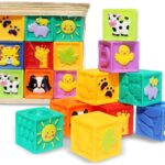 Jucarie educativa bebe, set 9 cuburi moi, 6 luni+
