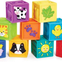 Jucarie educativa bebe, set 9 cuburi moi, 6 luni+