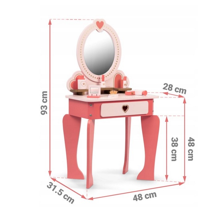 Jucarie educativa din lemn, Masuta de machiaj, 4ani+ 01