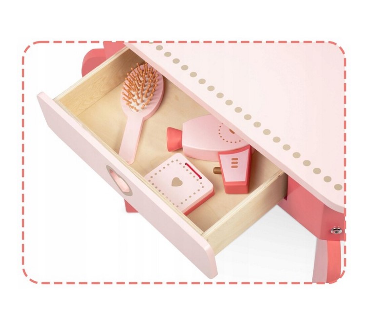 Jucarie educativa din lemn, Masuta de machiaj, 4ani+ 01