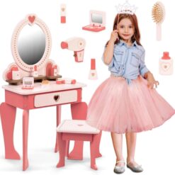 Jucarie educativa din lemn, Masuta de machiaj, 4ani+ 01