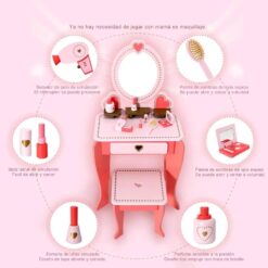 Jucarie educativa din lemn, Masuta de machiaj, 4ani+ 01