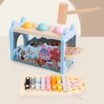 Jucarie educativa tip Montessori - Xilofon cu bile si ciocanel 3 ani+