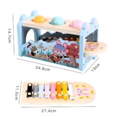 Jucarie educativa tip Montessori - Xilofon cu bile si ciocanel 3 ani+