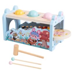 Jucarie educativa tip Montessori - Xilofon cu bile si ciocanel 3 ani+