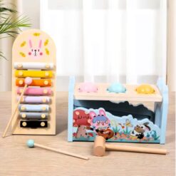 Jucarie educativa tip Montessori - Xilofon cu bile si ciocanel 3 ani+