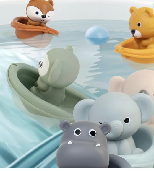 Set 6 papusi pentru mana, marionete si jucarie de baie, 18 luni+ 01