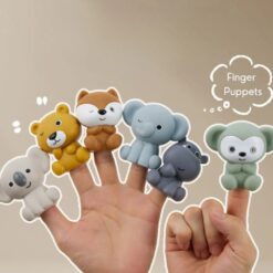 Set 6 papusi pentru mana, marionete si jucarie de baie, 18 luni+ 01