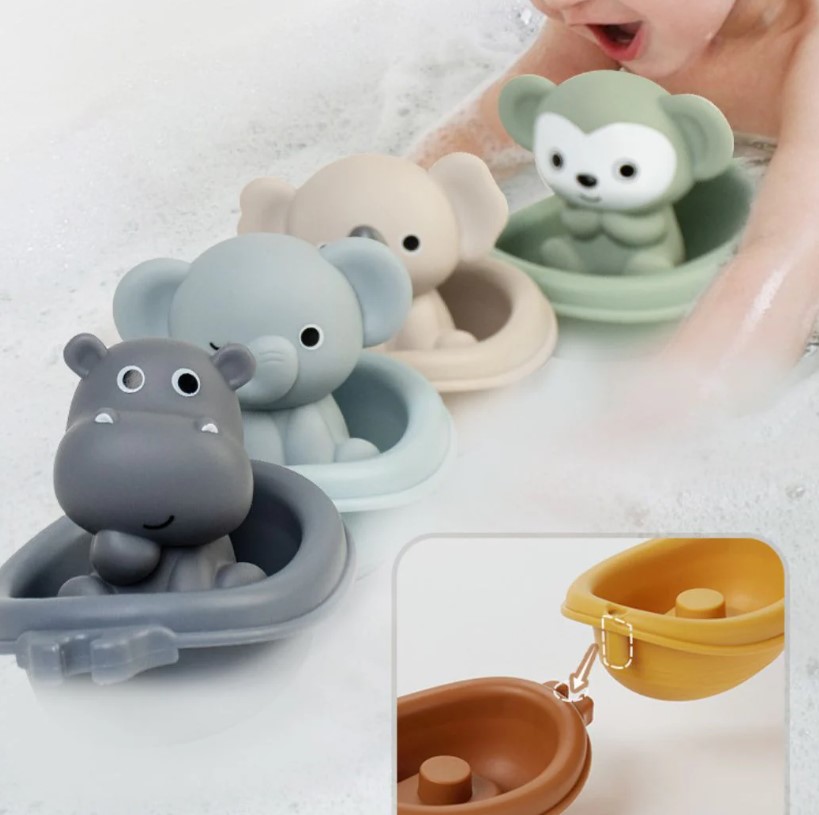 Set 6 papusi pentru mana, marionete si jucarie de baie, 18 luni+ 01