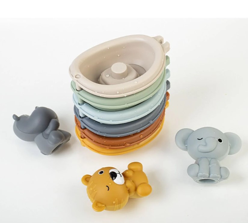 Set 6 papusi pentru mana, marionete si jucarie de baie, 18 luni+ 01