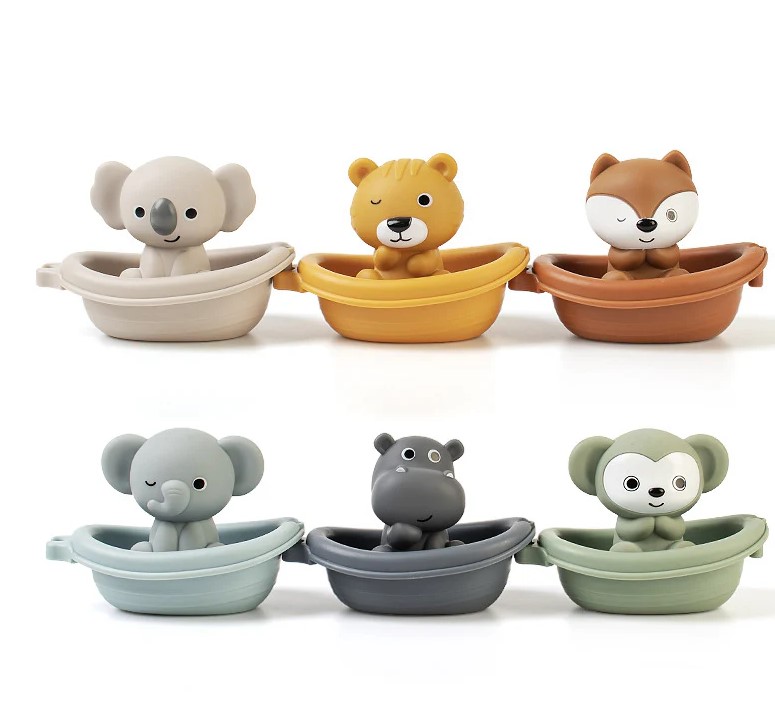 Set 6 papusi pentru mana, marionete si jucarie de baie, 18 luni+ 01