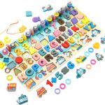 Puzzle cu imagine de asociere, joc logaritmic, 7 in 1 activitati, 3 ani