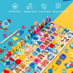 Puzzle cu imagine de asociere, joc logaritmic, 7 in 1 activitati, 3 ani 01