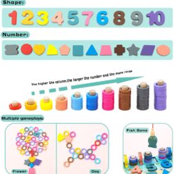 Puzzle cu imagine de asociere, joc logaritmic, 7 in 1 activitati, 3 ani 01