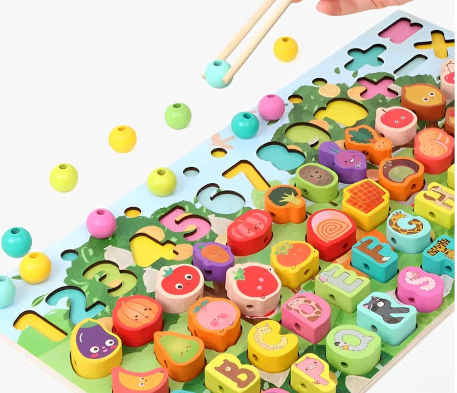 Puzzle cu imagine de asociere, joc logaritmic, 8 in 1 activitati, 3 ani 01