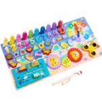 Puzzle, joc logaritmic montessori, 8 in 1 activitati, 3 ani
