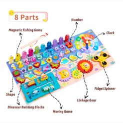 Puzzle, joc logaritmic montessori, 8 in 1 activitati, 3 ani 01