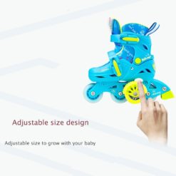 Role reglabile cu lumini si roti ajutatoare, 25-28 cm, Albastru 001