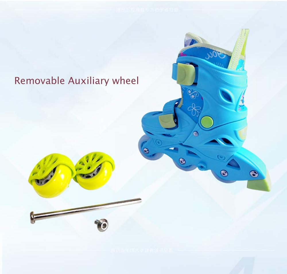 Role reglabile cu lumini si roti ajutatoare, 25-28 cm, Albastru 001