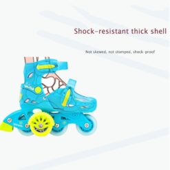 Role reglabile cu lumini si roti ajutatoare, 25-28 cm, Albastru 001