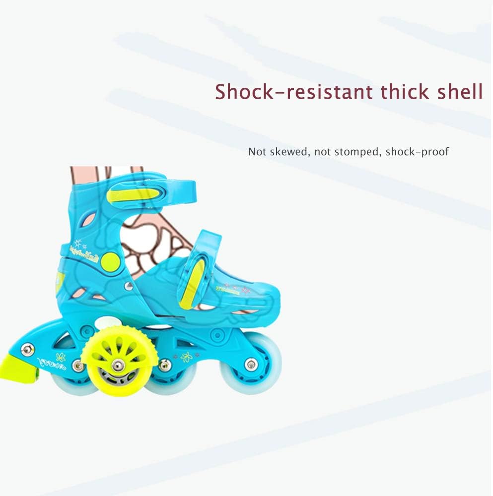 Role reglabile cu lumini si roti ajutatoare, 25-28 cm, Albastru 001