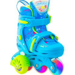 Role reglabile cu lumini si roti ajutatoare, 25-28 cm, Albastru 001