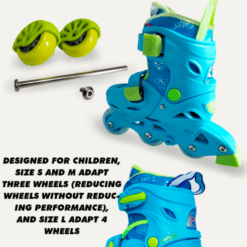 Role reglabile cu lumini si roti ajutatoare, 25-28 cm, Albastru 001