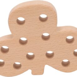 Set 3 jucării educative din lemn pentru șnuruit, Frunze, 3 ani 01