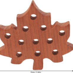 Set 3 jucării educative din lemn pentru șnuruit, Frunze, 3 ani 01