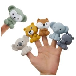 Set 6 păpuși de mână din silicon, 18 luni+ 01