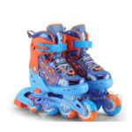 Set Role reglabile, Convertibile, 2 IN 1, si echipament protectie, 30-34 cm, Albastru