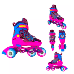 Set Role reglabile, Convertibile, 2 IN 1, si echipament protectie, 30-34 cm, ROZ 03