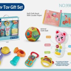 Set cu 6 jucarii interactive si senzoriale pentru bebelusi, 0 luni+