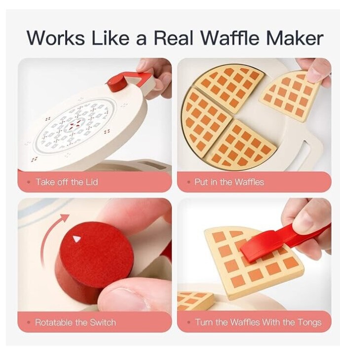 Set de gatit din lemn, Aparat de facut vafe, 3 ANI 01