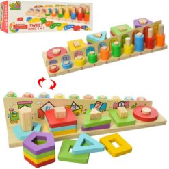 Sortator forme geometrice, joc logaritmic, 2 in 1 activitati, 3 ani 05