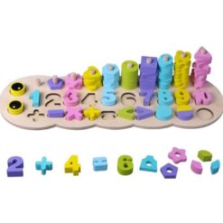 Sortator forme geometrice, joc logaritmic, 2 in 1 activitati, 3 ani 01