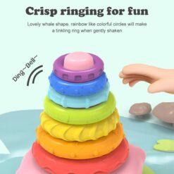 Turn piramida, puzzle senzorial, 6 luni+, Albastru 01